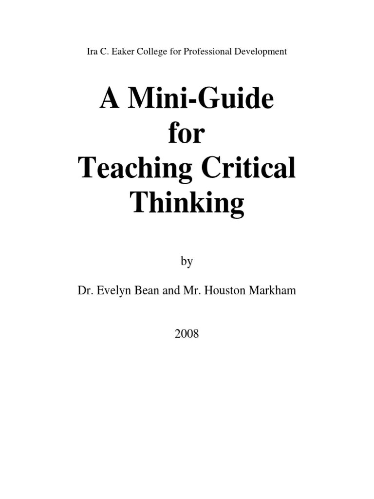 Teaching Critical Thinking | PDF | Critical Thinking | Thought