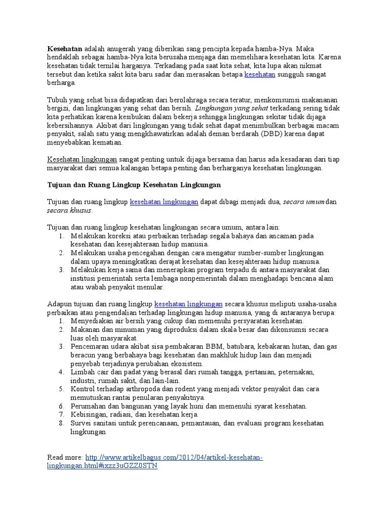 Artikel Kesehatan Lingkungan | PDF