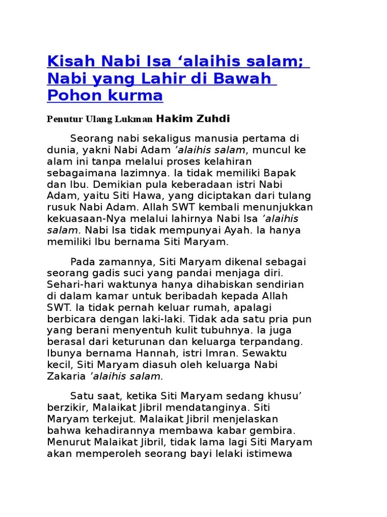 Biografi Nabi Isa Singkat – Tulisan