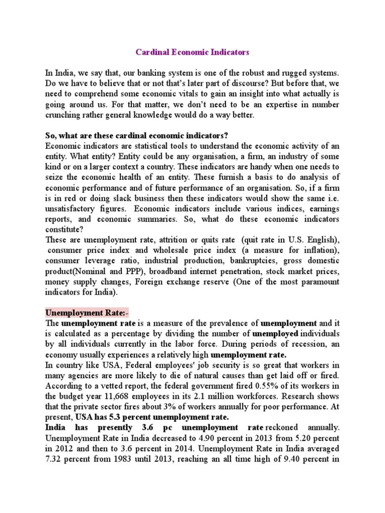 An In-Depth Explanation Of Key Economic Indicators In India Such As Unemployment Rate, GDP, GNP ...