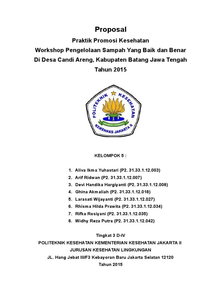 Contoh Proposal Penyuluhan Workshop Pengelolaan Sampah | PDF