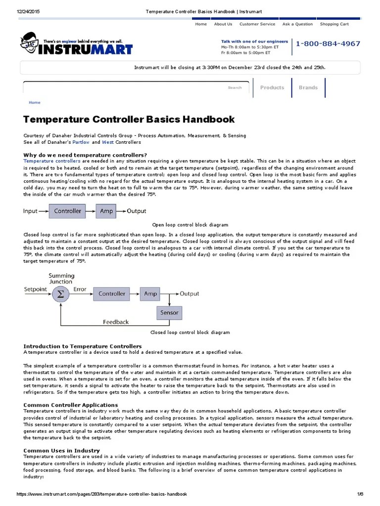 Temperature Controller Basics Handbook - Instrumart | PDF ...
