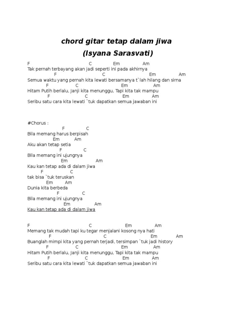 Oct 03, 2020 · • kunci gitar lagu hadapi dengan senyuman dewa 19, dul menangis di konser dewa 19 • kunci gitar lagu ungu paling mudah dimainkan buat pemula lengkap download mp3 lagunya. Chord Gitar Tetap Dalam Jiwa