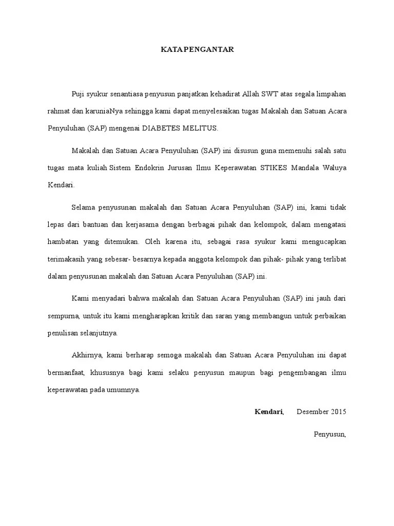 Satuan Acara Penyuluhan Diabetes Melitus | PDF
