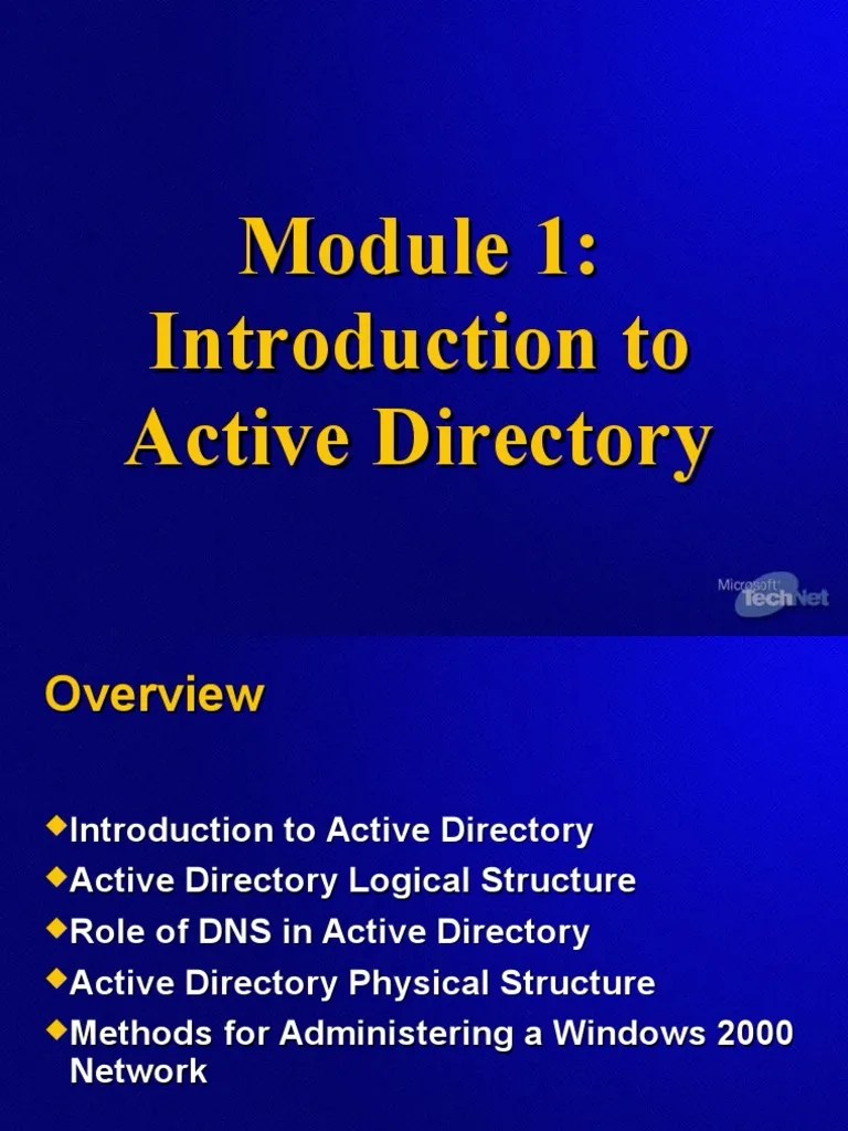 Introduction To Active Directory | PDF | Active Directory | Domain Name ...