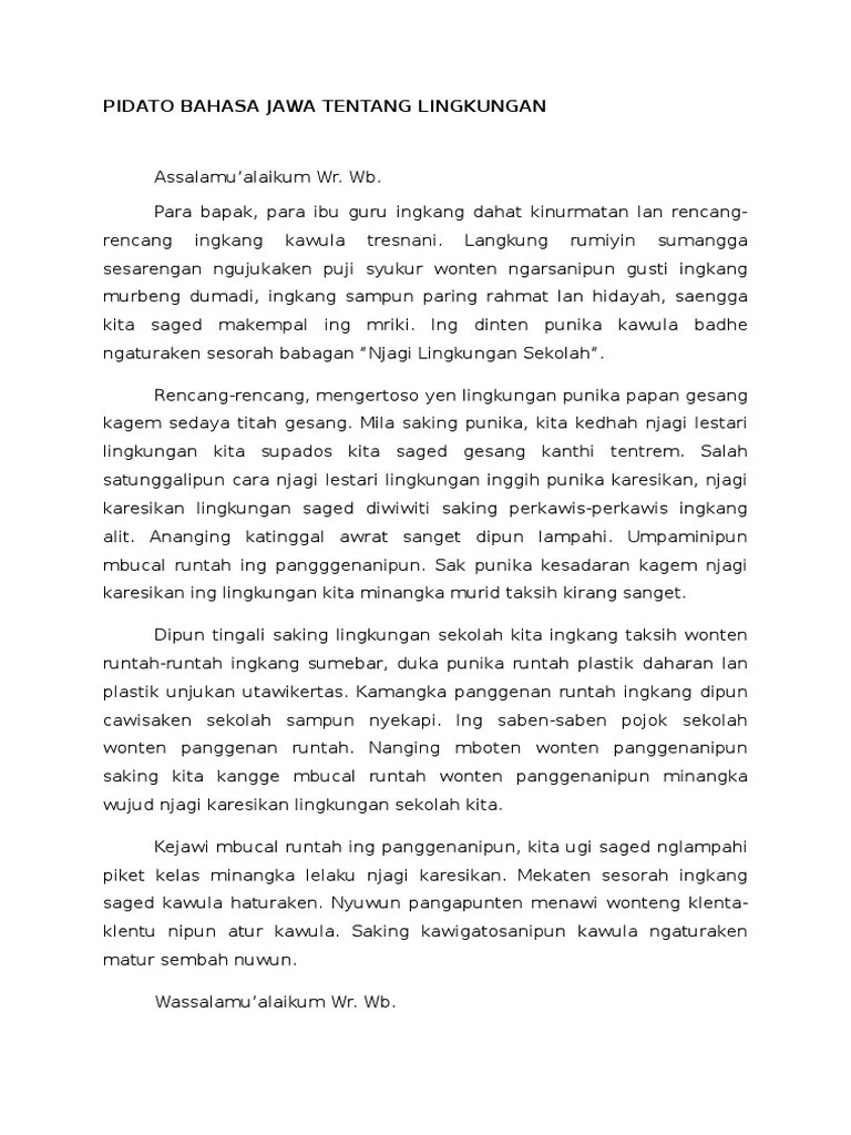Contoh Pidato Bahasa Jawa Tentang Ujian Sekolah Brainly Co Id Written by Anita Jun 13 2021 10 min read.