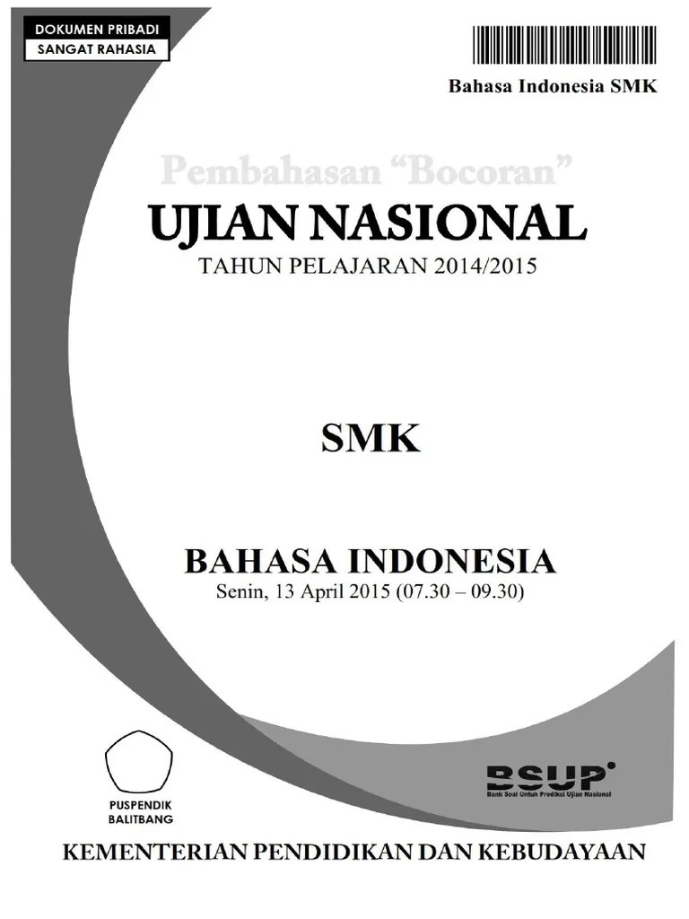 Soal Latihan Ujian Nasional Bahasa Indonesia Paket 3 Soal ini bisa sobat kerjakan melalui media apa saja yang memungkinkan online pun juga bisa mengingat admin sudah memberikan keseluruhannya di artikel ini.