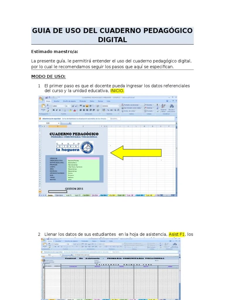 Guia De Uso Del Cuaderno Pedagógico Digital | PDF
