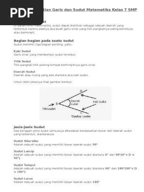 Garis Dan Sudut Materi Smp Kelas Vii Semester1 Pdf Free Download 