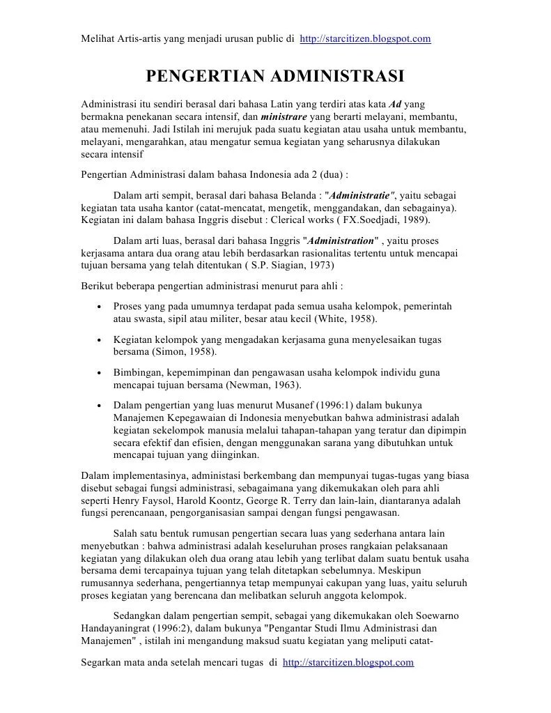 Pengertian Administrasi Dalam Arti Sempit Dan Luas – Belajar