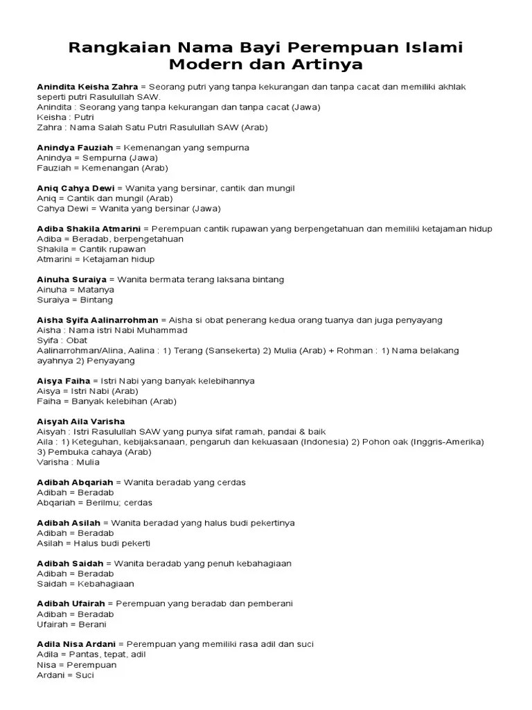 Keren Rangkaian Nama Bayi Laki2 Islami Modern Dan Artinya
