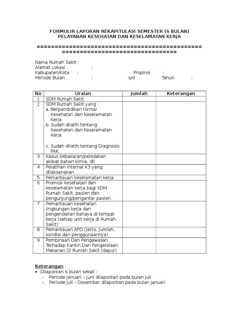Contoh format gugatan & surat kuasa khusus . Contoh Laporan Bulanan Rumah Sakit