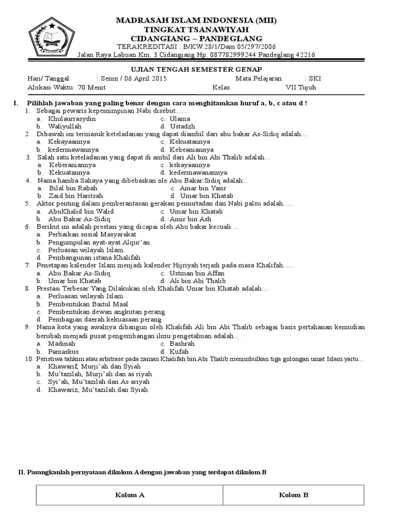 Check spelling or type a new query. Soal Ski Kelas 7 Semester Genap