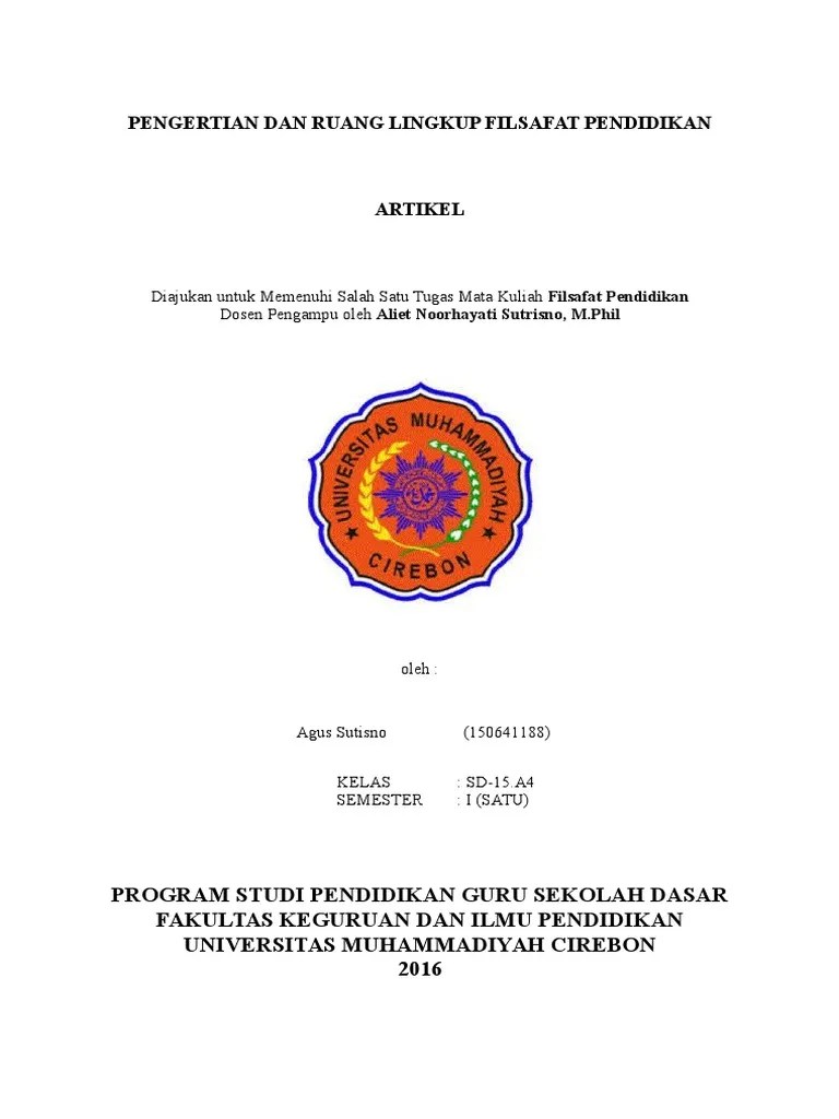 Ruang lingkup dan konsep prof. Artikel Pengertian Dan Ruang Lingkup Filsafat Pendidikan