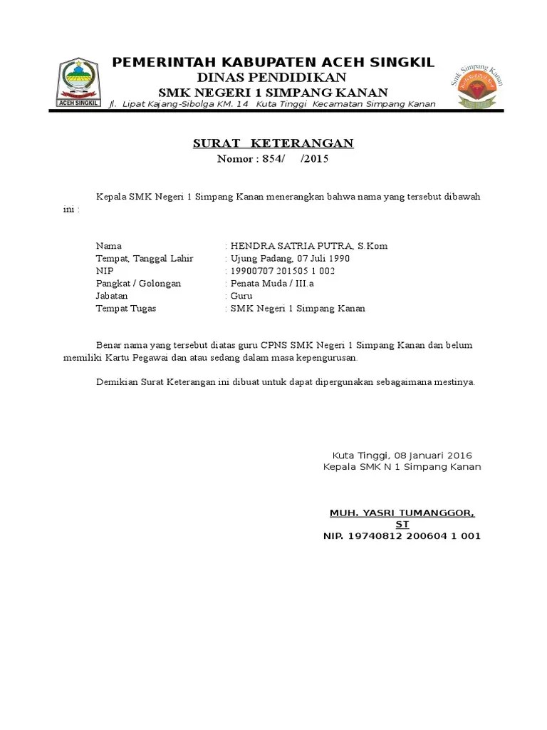 Contoh Surat Perjalanan Dinas | PDF