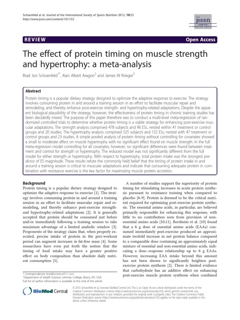 Protein Timing | Download Free PDF | Strength Training | Muscle Hypertrophy