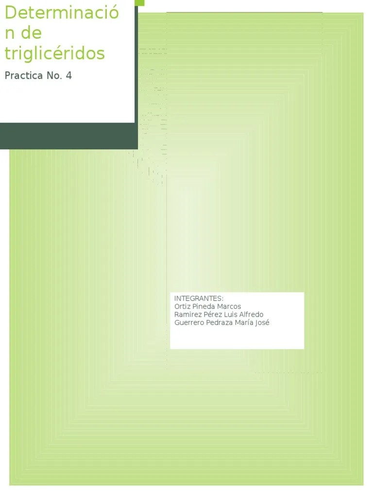 Practica De Trigliceridos | PDF | Triglicéridos | Lipoproteína