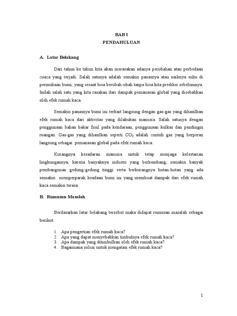 BAB I, 2,3 (Efek Rumah Kaca) | PDF