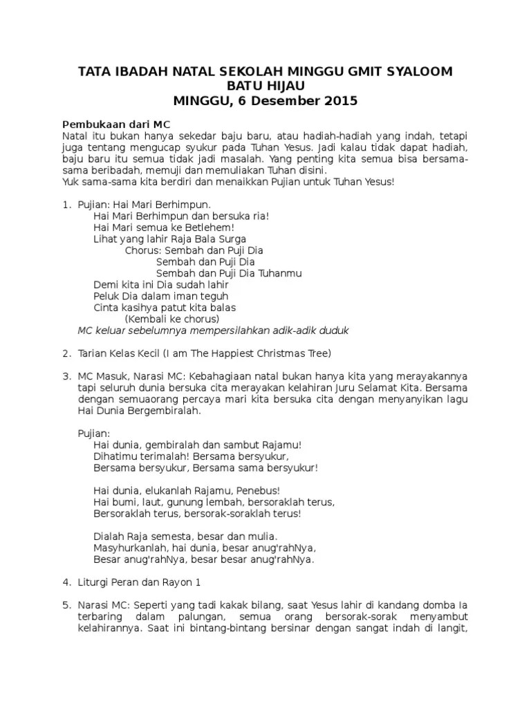 Contoh drama kelahiran yesus kristus cod ghosts simon. Tata Ibadah Natal Sekolah Minggu Gmit Syaloom Batu Hijau Pdf