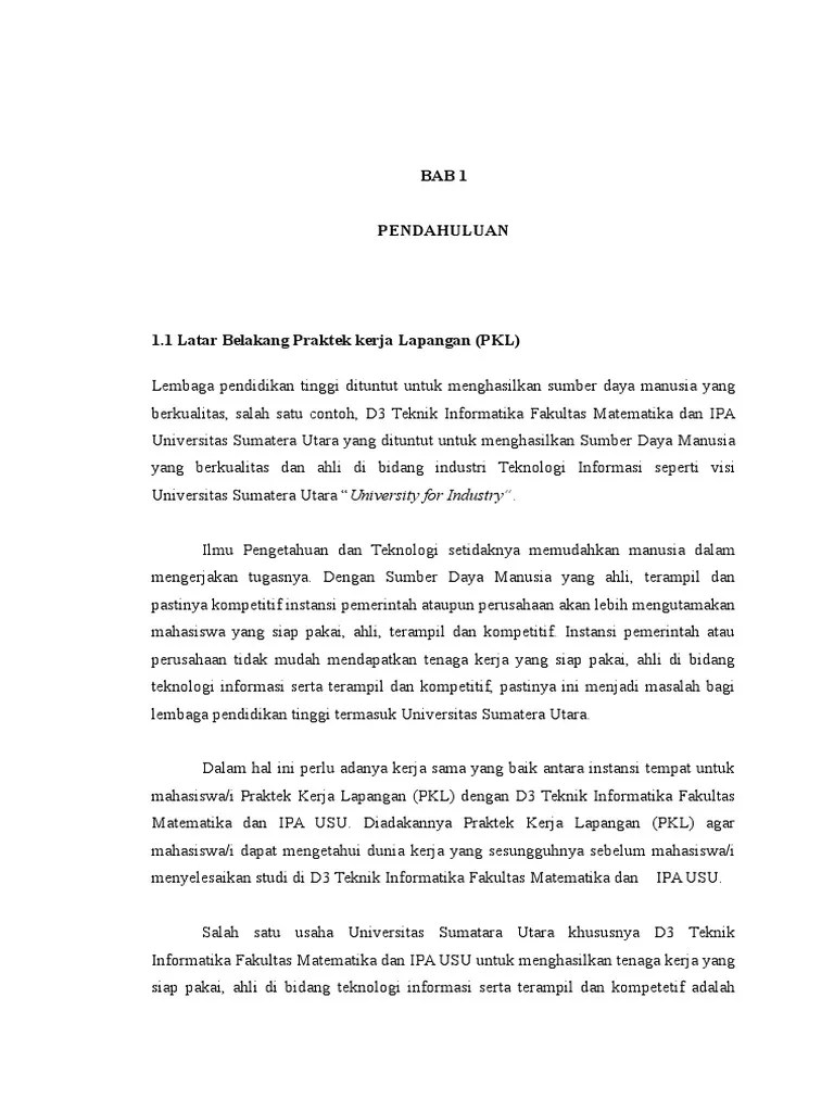 Contoh Latar Belakang Laporan Pkl Mahasiswa Seputar Laporan Cute766