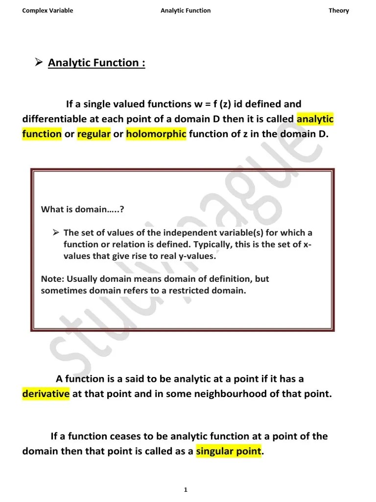 2 Analytic Function | PDF | Analytic Function | Complex Analysis