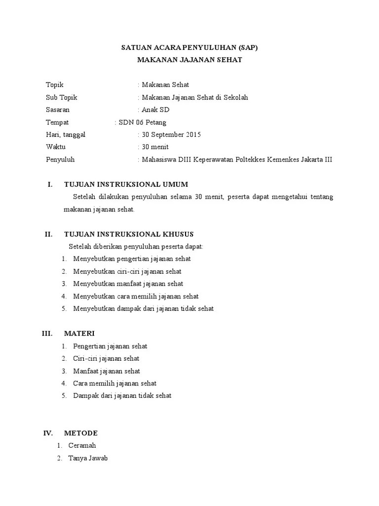 Sap Jajanan Sehat | PDF