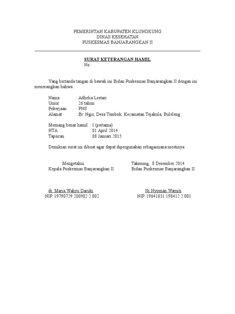 The collection that consisting of chosen picture. Contoh Surat Keterangan Hamil Muda