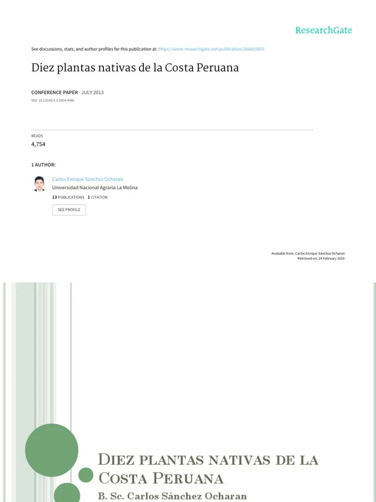 Diez Plantas Nativas De La Costa Peruana | Descargar Gratis PDF ...