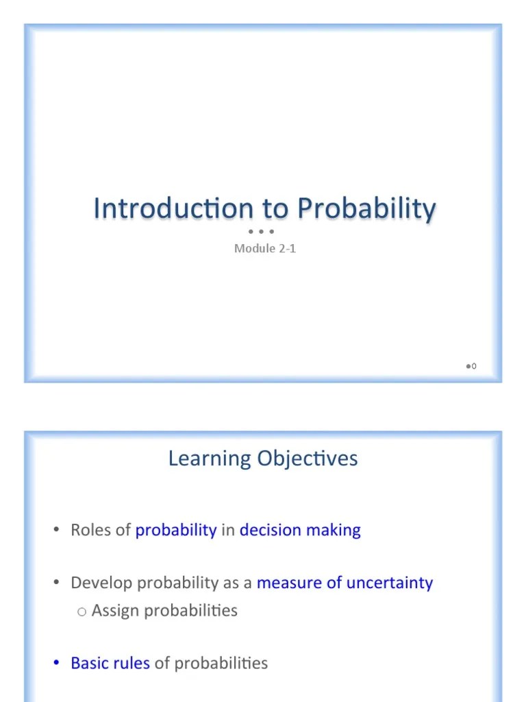 M 2-1 Intro To Probability | PDF | Probability | Research Methods