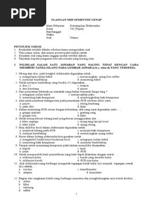 Soal Mid Elektro Kls 7 Smst 2 Utama Doc
