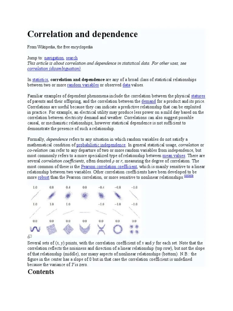 Correlation And Dependence: Navigation Search | PDF | Correlation And ...
