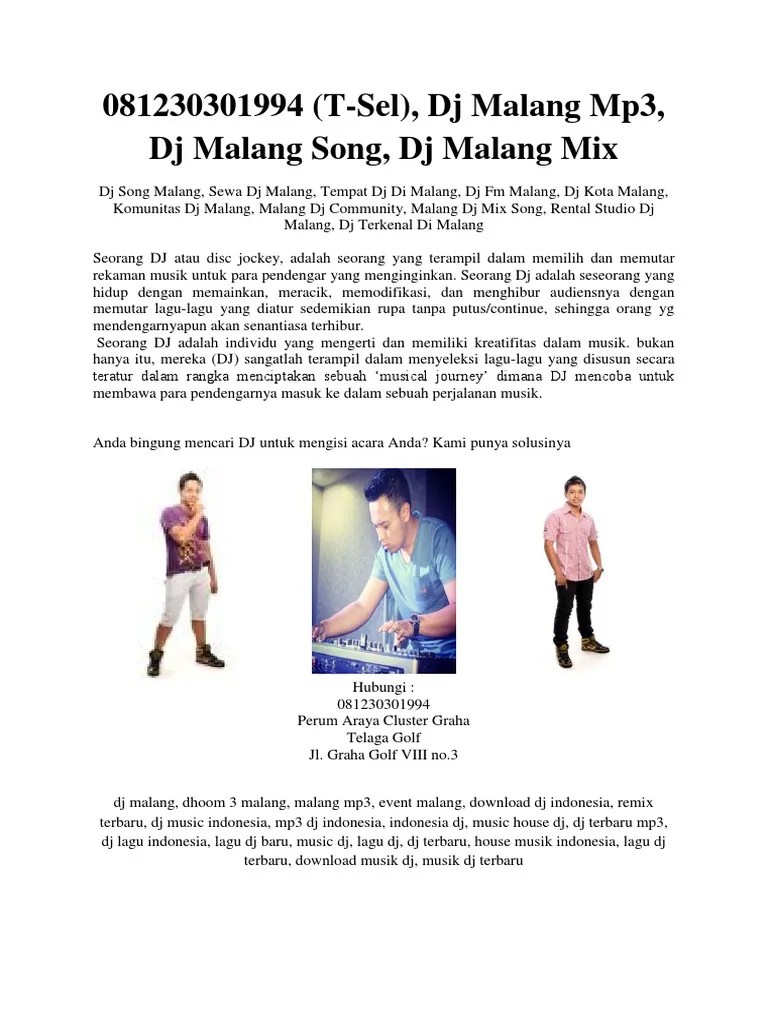 Kaset mp3 musik audio lagu dj house musik remix indonesia terlaris. T Sel Dj Malang Mp3 Dj Malang Song Dj Malang Mix Pdf