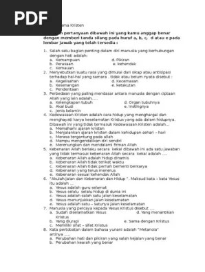 By admin materiposted on may 15, 2021. Soal Pendidikan Agama Kristen