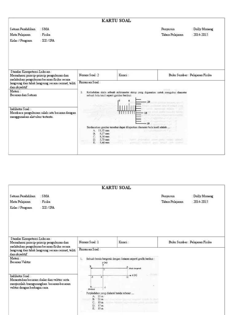 Sumber daya apa saja yang bisa menjadi energi terbarukan . Kartu Soal Uas Fisika Sma 2015 Pdf