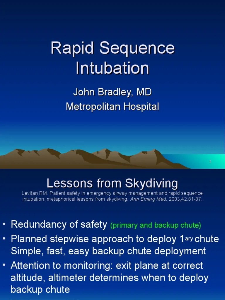 Rapid Sequence Intubation | PDF | Clinical Medicine | Medical Specialties