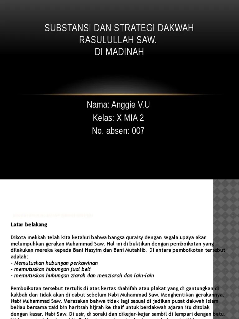 Substansi Dakwah Rasulullah Saw (Anggie) | PDF