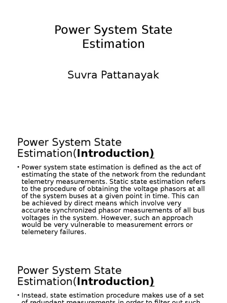 Power System State Estimation | PDF | Least Squares | Linear Algebra