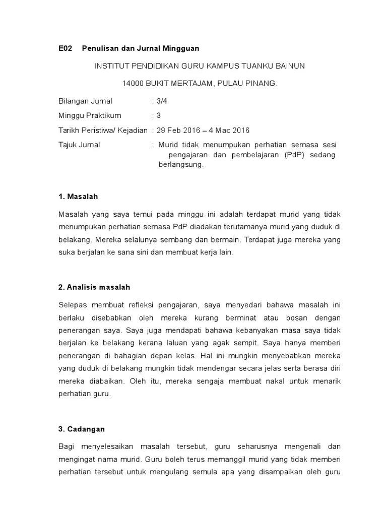 Jurnal reflektif minggu ke 9. Jurnal Mingguan 3 Praktikum Fasa 1 Pdf