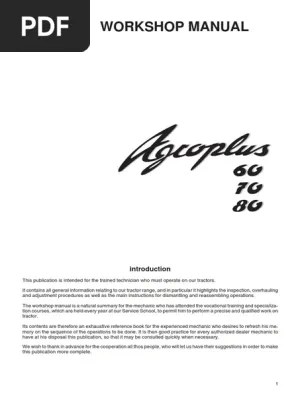 Agroplus 60 70 80 Repair Manual Clutch Transmission