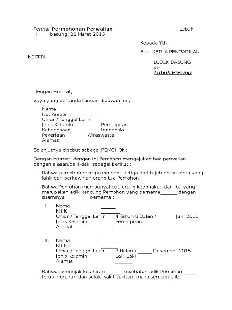 Simak artikel berikut tentang contoh surat pernyataan terbaru 2021! Contoh Surat Permohonan Penetapan Ahli Waris Di Pengadilan ...
