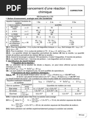 Il y a formation de dioxyde. Pdf Telecharger Avancement D Une Reaction Chimique Exercices Corriges Gratuit Pdf Pdfprof Com