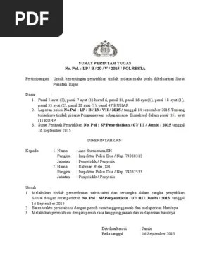 Contoh Format Surat Perintah Tugas Di Instansi Pemerintahan Secercah Ilmu 