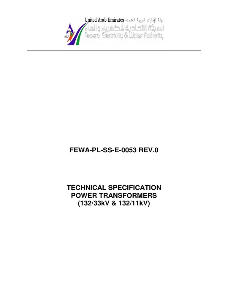 Technical Specifications Of 132 KV Ppwer Transformer. | PDF | Transformer | Insulator (Electricity)