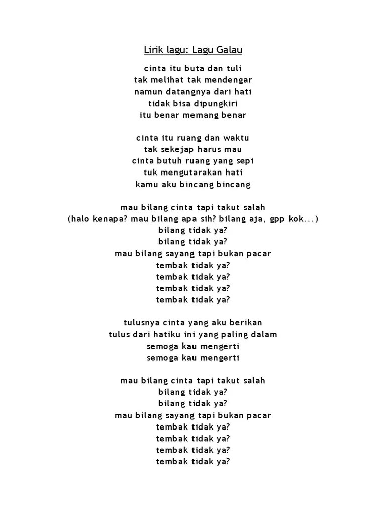 Lirik Lagu Galau | PDF