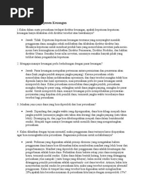 Biaya modal laba ditahan lebih tinggi daripada biaya modal saham baru b. Tanya Jawab Manajemen Keuangan Pdf