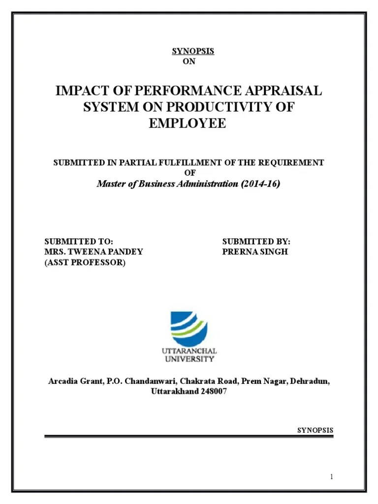 Impact Of Performance Appraisal System On Productivity Of Employee | PDF | Performance Appraisal ...