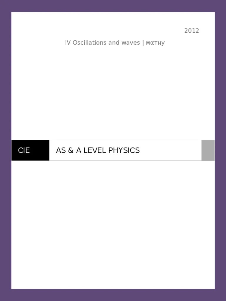 4 Oscillations And Waves | PDF | Resonance | Waves