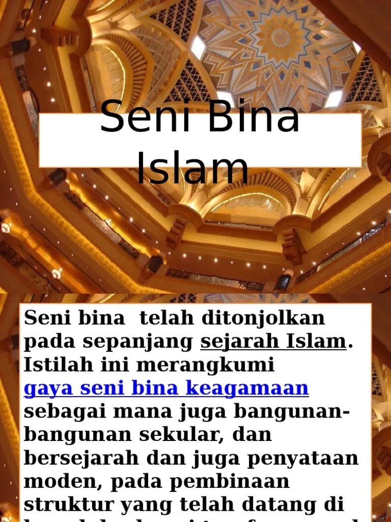 Di malaysia ada banyak masjid yang cantik. Seni Bina Islam Pdf