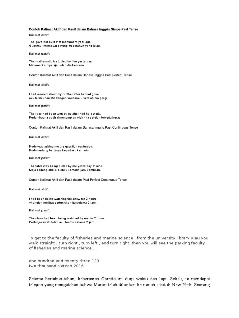 Passive Voice Adalah Rumus Fungsi Contoh Kalimat Soal 