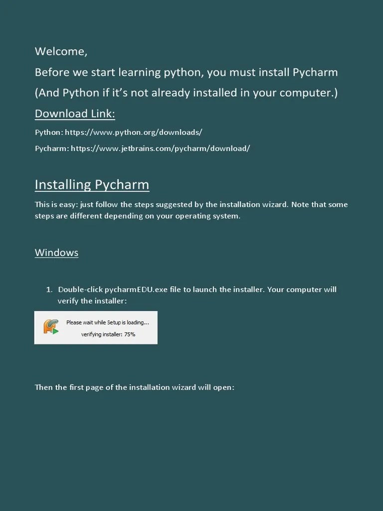 Installing Pycharm | PDF | Installation (Computer Programs) | Computer ...